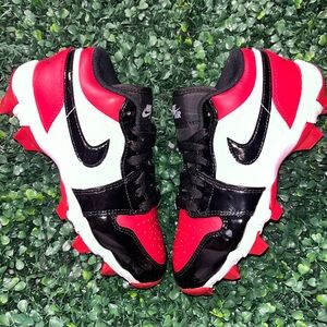 Nike Kids Red Black White Cleat-Style Sneakers